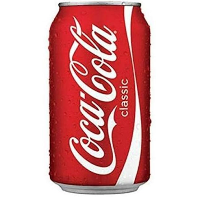 Canned Coca Cola.